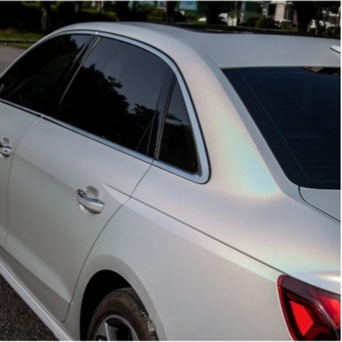 Satin Laser White Car Wrap