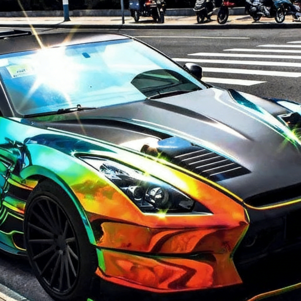 Holographic Chrome Rainbow Ammolite Green Vinyl