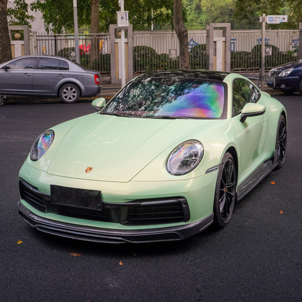 Glossy Golden Green Car Wrap