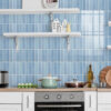 10 Pieces Peel and Stick Tiles 3D Vinyl Tiles Stickers Self Adhesive Backplash Kitchen Bathroom Indoor Wall Decor Metro Tiles (20 x 20 cm Glossy Blue)