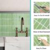 10 Pieces Peel and Stick Tiles 3D Vinyl Tiles Stickers Self Adhesive Backplash Kitchen Bathroom Indoor Wall Decor & Metro Tiles (20 x 20 cm, Glossy Sage Green)