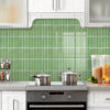 10 Pieces Peel and Stick Tiles 3D Vinyl Tiles Stickers Self Adhesive Backplash Kitchen Bathroom Indoor Wall Decor & Metro Tiles (20 x 20 cm, Glossy Sage Green)