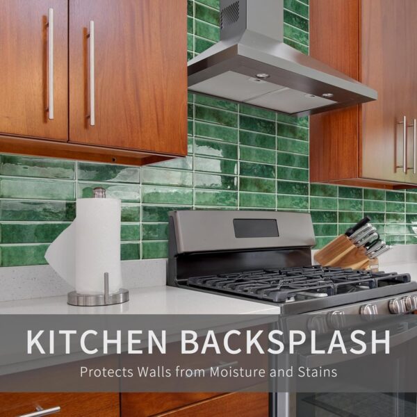 10 Sheet Peel and Stick Backsplash Tiles 3D Rectangle Waterproof Self-Adhesive Wall Tile Stick on Backsplash for Kitchen Bathroom and Fireplace(Green,20X20CM)