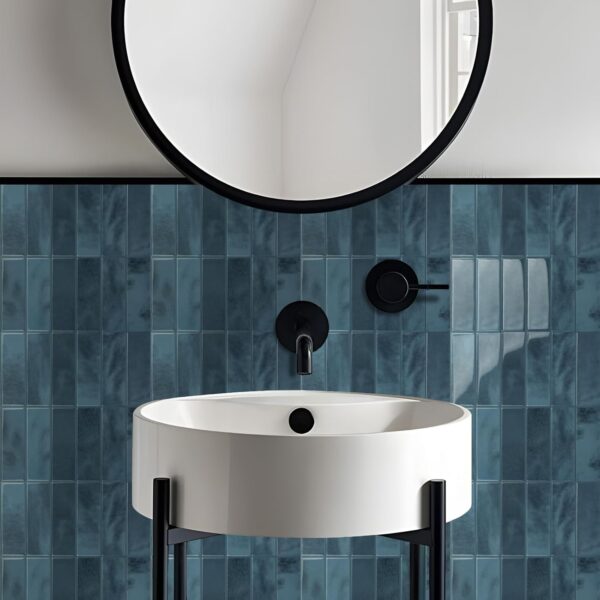 20x20cm×10Pcs Deep Blue Marble Style 3D Vinyl Backsplash Tiles, Self-Adhesive Peel and Stick Wall Tile Stickers Stick on Subway Tiles for Kitchen Bathroom Wall