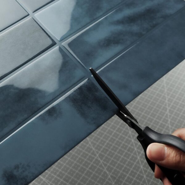 20x20cm×10Pcs Deep Blue Marble Style 3D Vinyl Backsplash Tiles, Self-Adhesive Peel and Stick Wall Tile Stickers Stick on Subway Tiles for Kitchen Bathroom Wall