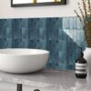 20x20cm×10Pcs Deep Blue Marble Style 3D Vinyl Backsplash Tiles, Self-Adhesive Peel and Stick Wall Tile Stickers Stick on Subway Tiles for Kitchen Bathroom Wall