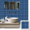Blue Mosaic Effect Thick Vinyl Tile Sticker 10 Pcs x 20 Cm Peel and Stick Self Adhesive Splashback Waterproof Tile Kitchen Bathroom Wall Sticker
