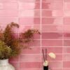 Peel and Stick Backsplash Subway Tiles, Extra Thick 3D Wall Panels Heat Water Resistant Easy DIY Kitchen Bathroom Laundry Fireplace Rental Home Wall Décor (20X20CM) Pink
