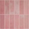 Peel and Stick Backsplash Subway Tiles, Extra Thick 3D Wall Panels Heat Water Resistant Easy DIY Kitchen Bathroom Laundry Fireplace Rental Home Wall Décor (20X20CM) Pink