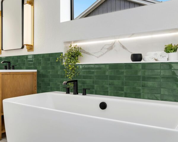 Peel and Stick Subway Backsplash Green Kitchen Bathroom Rectangle Self Adhesive Wall Til