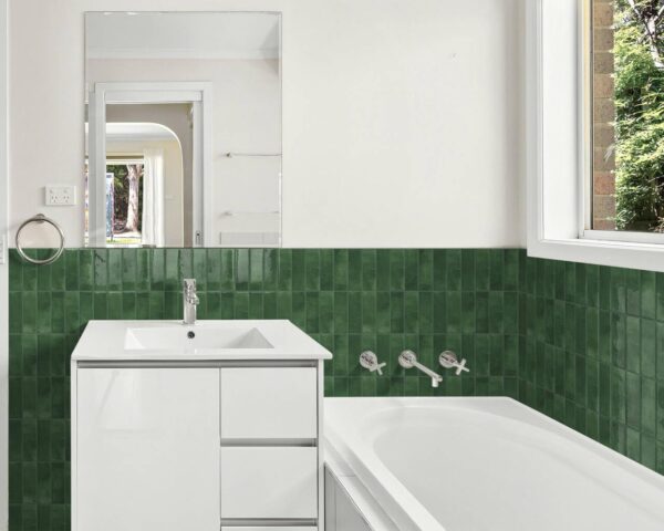 Peel and Stick Subway Backsplash Green Kitchen Bathroom Rectangle Self Adhesive Wall Til