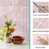 Pink Peel and Stick Tile Backsplash - 10 Pcs of 20 x 20cm Vertical 3D Peel and Stick Backsplash for Kitchen and Bathroom Interior Wall Tile Glossy Surface