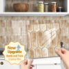 20 Sheets Kitchen Backsplash Tiles Peel and Stick Back Splash brown Tile Waterproof Self Adhesive Vinyl Backsplash Sticky Tiles for Walls Removable Laundry Room Bathroom Wall Tile 20x20cm