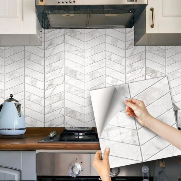 Marbled Chevron Peel-and-Stick Luxe Haven Wallpaper