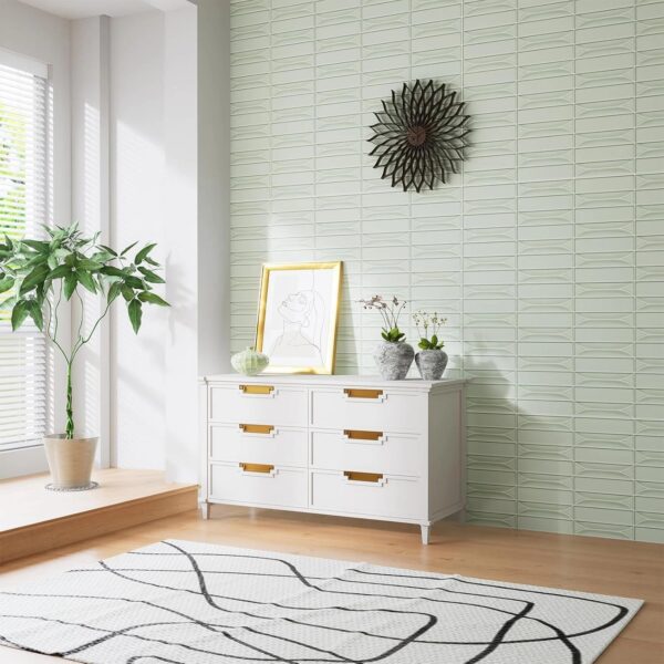 Self Adhesive Light Green Peel and Stick Backsplash Tiles for Kitchen Bath