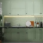 Self Adhesive Light Green Peel and Stick Backsplash Tiles for Kitchen Bath