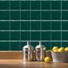 Thick Vinyl Tile Sticker Green Mosaic Effect, 20x20cm10pcs, Peel and Stick, Self Adhesive Splash Guard, Waterproof Tile, Kitchen Bathroom Wall Sticker
