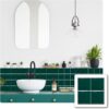 Thick Vinyl Tile Sticker Green Mosaic Effect, 20x20cm10pcs, Peel and Stick, Self Adhesive Splash Guard, Waterproof Tile, Kitchen Bathroom Wall Sticker
