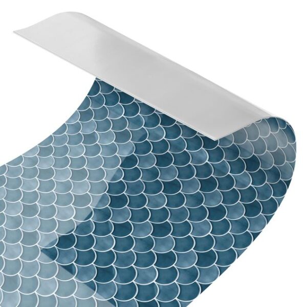Fish Scale Tiles Ceramic Blue Kitchen splashback Tile Stickers  for Bathroom Stick on Wall Tiles  Self Adhesive Vinyl Home Decoration (20x20cm)