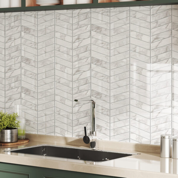 Marbled Chevron Peel-and-Stick Luxe Haven Wallpaper