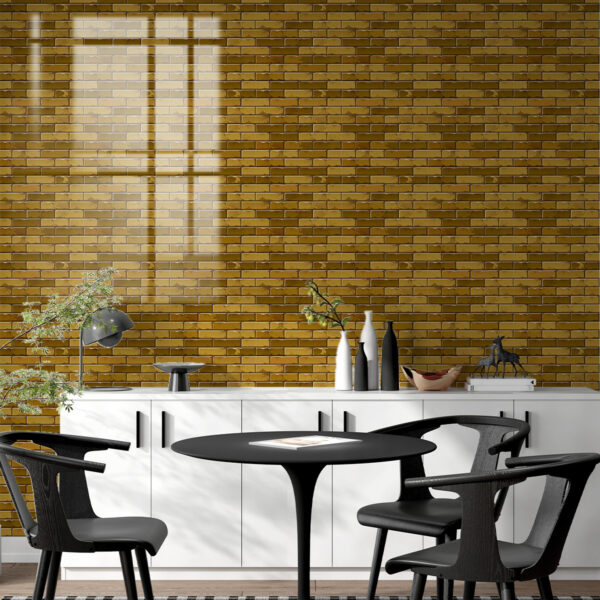 Tile Stickers Bright Yellow Geometry Peel and Stick Wallpaper Self Adhesive Wall Tiles Home Decoration DIY Stick on Wall Tiles for Kitchen Bathroom Stairs Stick on Tiles 20 Pcs(20x20cm)