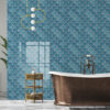Fish Scale Tiles Ceramic Blue Kitchen splashback Tile Stickers  for Bathroom Stick on Wall Tiles  Self Adhesive Vinyl Home Decoration (20x20cm)