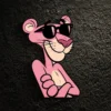 Pink Panther transfer decal applied on a smooth black surface Pink Panther Sunglasses Car Decal