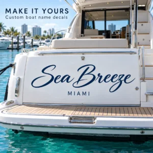 Custom boat lettering colour and finish options