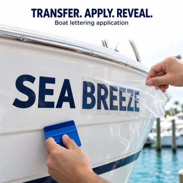 Custom Boat Lettering for Boat Names, Registration Numbers & Hull Graphics